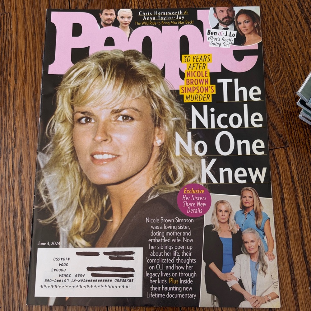People Magazine - June 3 2024 - Nicole Brown Simpson     women’s magazines